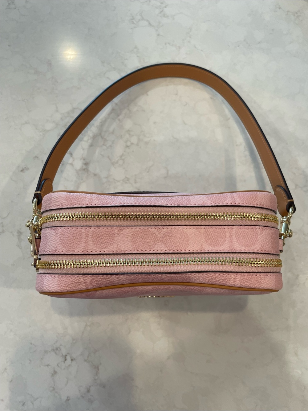 Coach Pink Signature Mini Carey Crossbody with Matching Wristlet - Picture 5 of 16